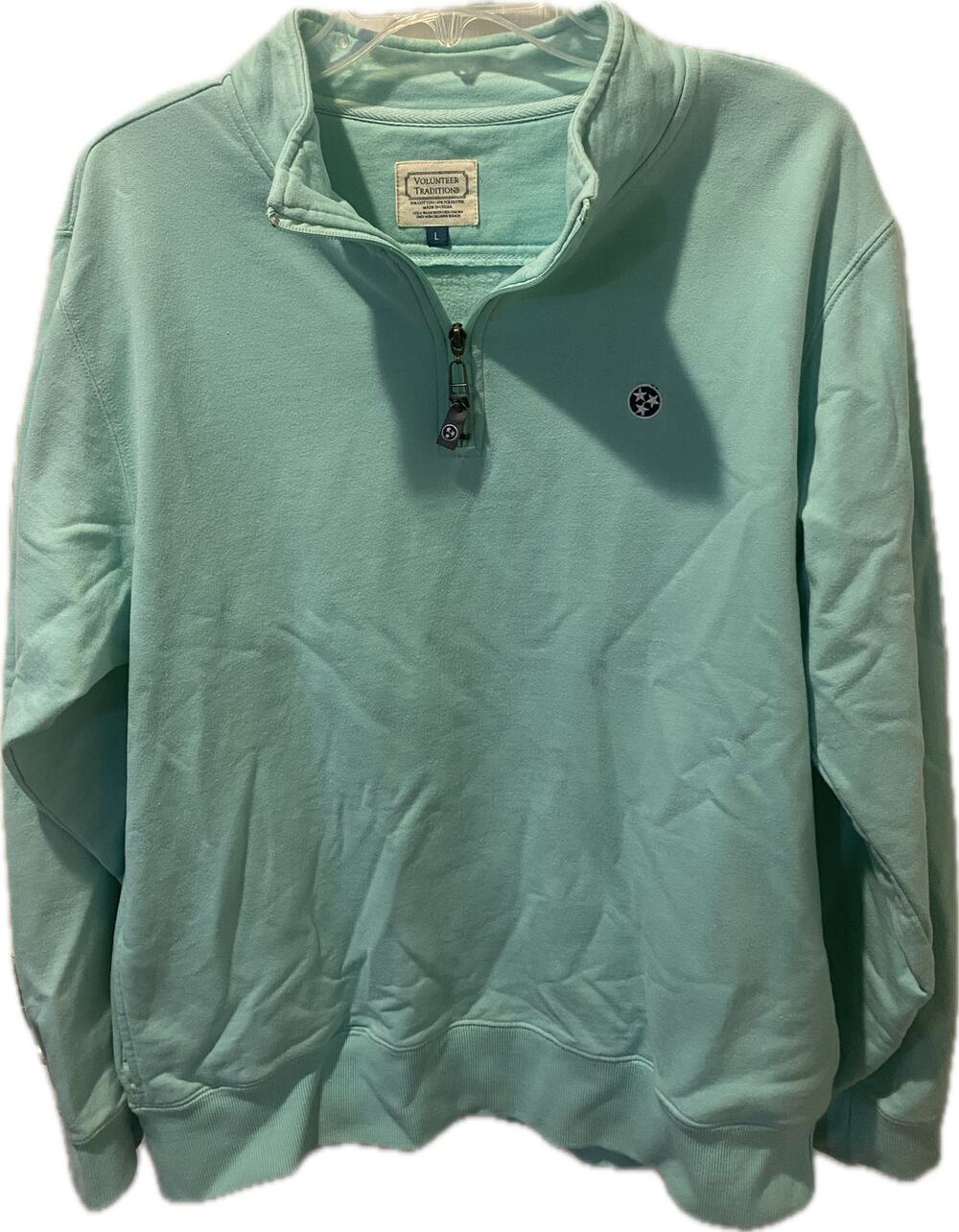 Volunteer Traditions Tennessee Tri-Star Quarter Zip Pullover Mint Green L
